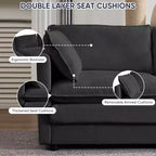 Canapé modulable surdimensionné Mjkone de 335 cm, en forme de U avec 2 poufs, canapé profond 6 places en tissu chenille
