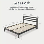 Cadre de lit King Modernista Classic robuste avec tête de lit, 10, Mellow