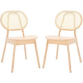 Kristianna Rattan Back Dining Chair (Set of 2) - SFV4127 - Natural - Safavieh Couture