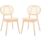 Kristianna Rattan Back Dining Chair (Set of 2) - SFV4127 - Natural - Safavieh Couture