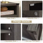 MUUEGM 24 Table d'appoint de ferme | Table de chevet avec station de charge, porte et étagère de rangement