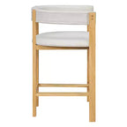 Tabouret de comptoir Christopher Knight Home Callista en bois d'hévéa rembourré avec dossier ouvert (lot de 2)