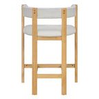 Tabouret de comptoir Christopher Knight Home Callista en bois d'hévéa rembourré avec dossier ouvert (lot de 2)