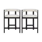 Tabouret de comptoir Christopher Knight Home Callista en bois d'hévéa rembourré avec dossier ouvert (lot de 2)