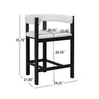 Tabouret de comptoir Christopher Knight Home Callista en bois d'hévéa rembourré avec dossier ouvert (lot de 2)