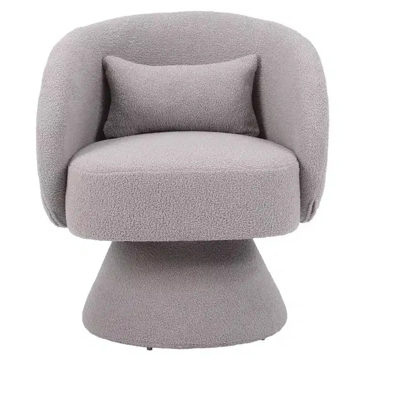 Fauteuil pivotant Okak, rond en tissu, parfait pour le salon