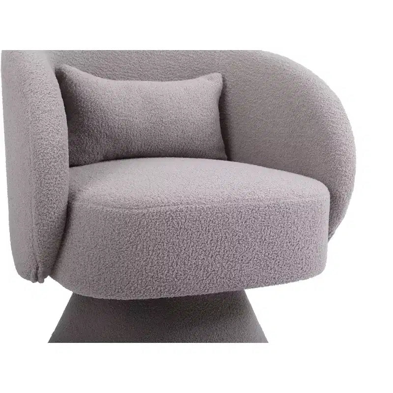 Fauteuil pivotant Okak, rond en tissu, parfait pour le salon
