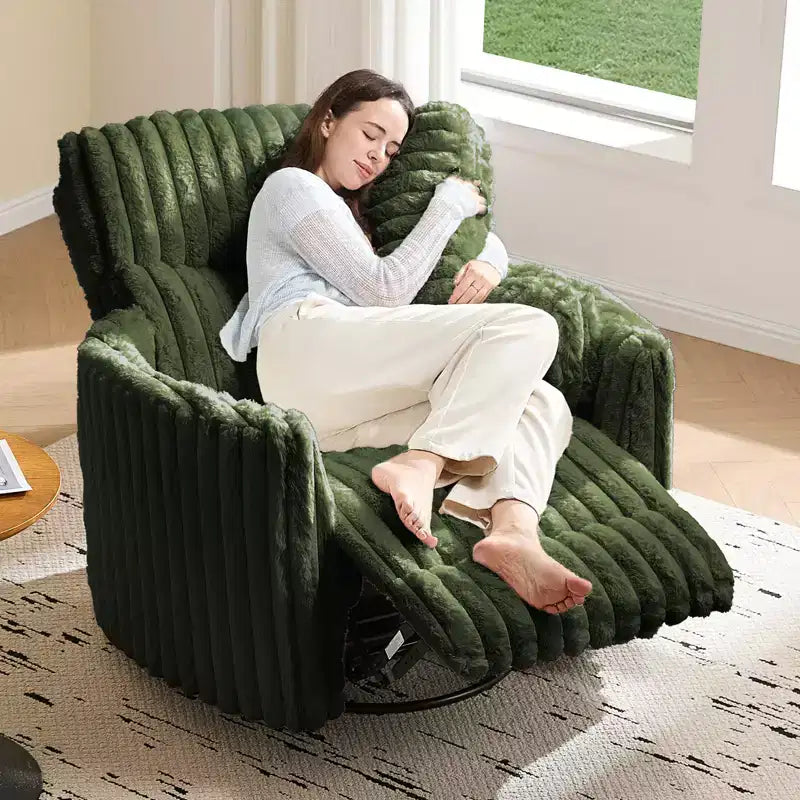 Fauteuil inclinable électrique de crèche AMERLIFE, planeur à bascule pivotant électrique avec USB et Type-C, fauteuil avec 2 oreillers, canapé inclinable pour la maison