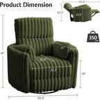 Fauteuil inclinable électrique de crèche AMERLIFE, planeur à bascule pivotant électrique avec USB et Type-C, fauteuil avec 2 oreillers, canapé inclinable pour la maison
