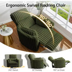Fauteuil inclinable électrique de crèche AMERLIFE, planeur à bascule pivotant électrique avec USB et Type-C, fauteuil avec 2 oreillers, canapé inclinable pour la maison
