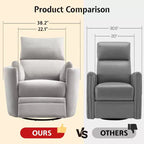 Fauteuil inclinable électrique de crèche AMERLIFE, planeur à bascule pivotant électrique avec USB et Type-C, fauteuil avec 2 oreillers, canapé inclinable pour la maison