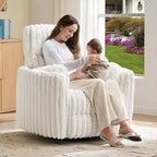Fauteuil inclinable électrique de crèche AMERLIFE, planeur à bascule pivotant électrique avec USB et Type-C, fauteuil avec 2 oreillers, canapé inclinable pour la maison