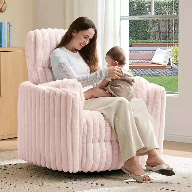 Fauteuil inclinable électrique de crèche AMERLIFE, planeur à bascule pivotant électrique avec USB et Type-C, fauteuil avec 2 oreillers, canapé inclinable pour la maison