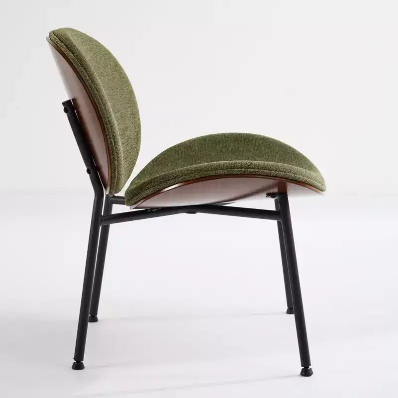 Fauteuils d'appoint modernes Okak du milieu du siècle pour chambre à coucher, chaise coquille, chaise d'appoint simple à trépied, chaise longue en tissu avec dossier finition noyer
