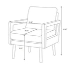 Lot de 2 chaises d'appoint Okak modernes du milieu du siècle, avec pieds en bois, coussin moelleux pour salon et chambre à coucher