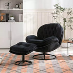 Okak Modern Accent Chairs for Bedroom with Ottoman, Accent Leisure Chair with Cushioned Seat