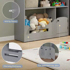 Étagère à Livres Whizmax à 2 Niveaux pour Enfants - Organisateur de Rangement de Jouets en Bois avec Lumière à Détecteur de Mouvement, Porte-Livres pour Chambre, Salle de Classe et Salle de Jeux