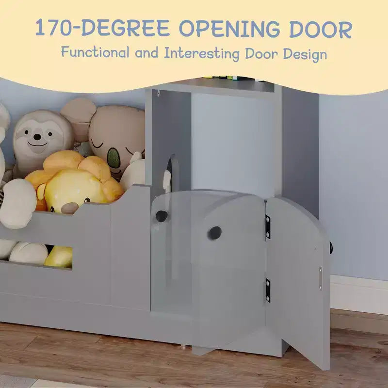Étagère à Livres Whizmax à 2 Niveaux pour Enfants - Organisateur de Rangement de Jouets en Bois avec Lumière à Détecteur de Mouvement, Porte-Livres pour Chambre, Salle de Classe et Salle de Jeux