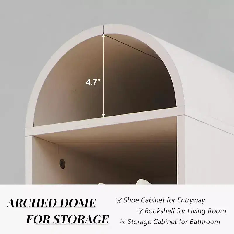 Bibliothèque SinCiDo à arche, meuble de rangement de style ferme moderne avec étagères réglables, bibliothèque en bois avec étagère ouverte pour bureau à domicile