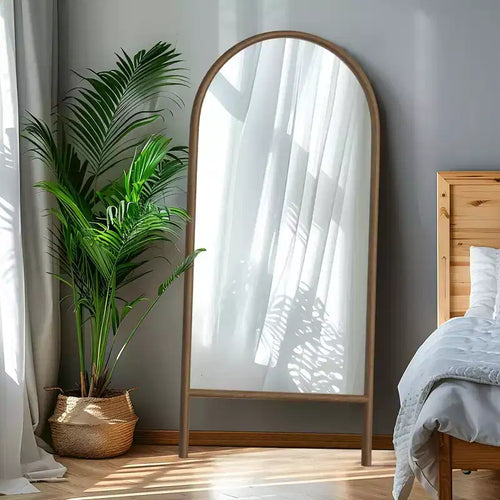 69x30 Metal Rectangular Framed Full-length Mirror in Black