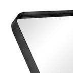 Miroir rectangulaire noir 69x30 en pied avec cadre métallique et carreaux, idéal pour salle de bain, chambre, entrée, salon