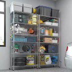 Karl Home Étagère de rangement en métal réglable avec roulettes, capacité de 1200 lb, certifiée NSF