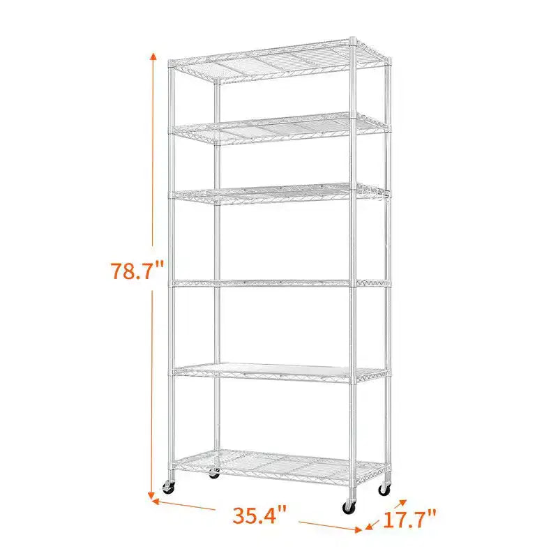 Karl Home Étagère de rangement en métal réglable avec roulettes, capacité de 1200 lb, certifiée NSF