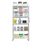 Karl Home Étagère de rangement en métal réglable avec roulettes, capacité de 1200 lb, certifiée NSF