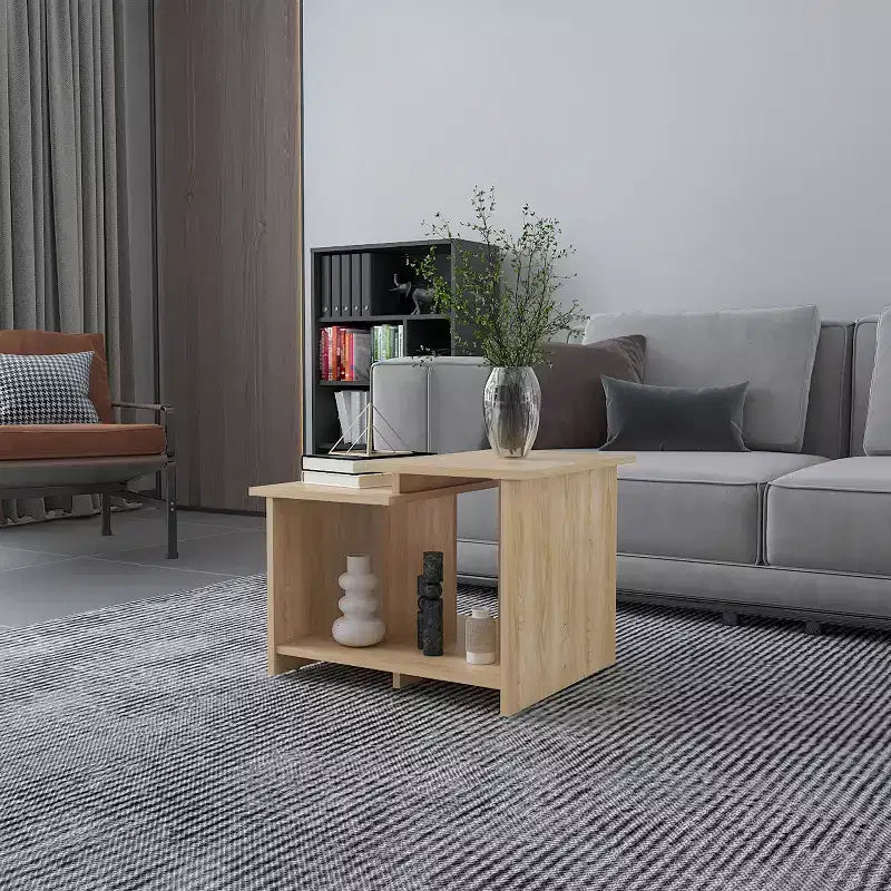 Table basse rectangulaire moderne Okak 16.6 H avec étagère inférieure ouverte pour rangement de bureau à domicile pour salon/bureau, gain de place