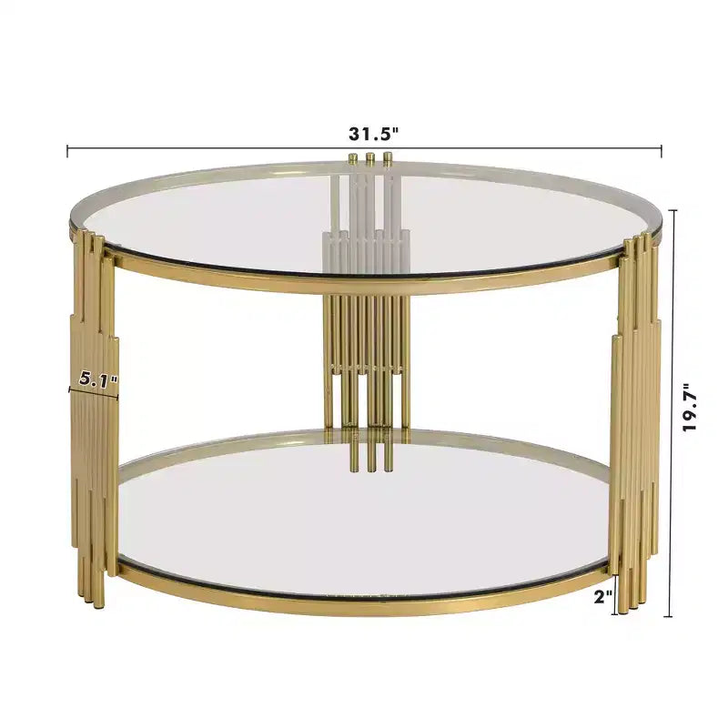 Table basse ottomane ronde Okak, grande, à 2 niveaux, capitonnée avec étagère de rangement pour salon/bureau, gain de place