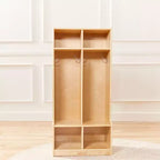 Portemanteau 2 sections ECR4Kids avec banc et casiers de rangement, mobilier pour enfants
