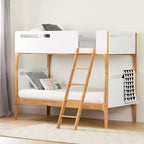Lit superposé HomeStock Modern blanc et naturel Bebble