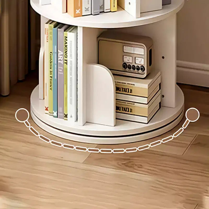 Bibliothèque rotative Chic Crate à 5 niveaux | Affichage à 360° | Gain de place | Blanc chaud | Chambre/Salon/Bureau