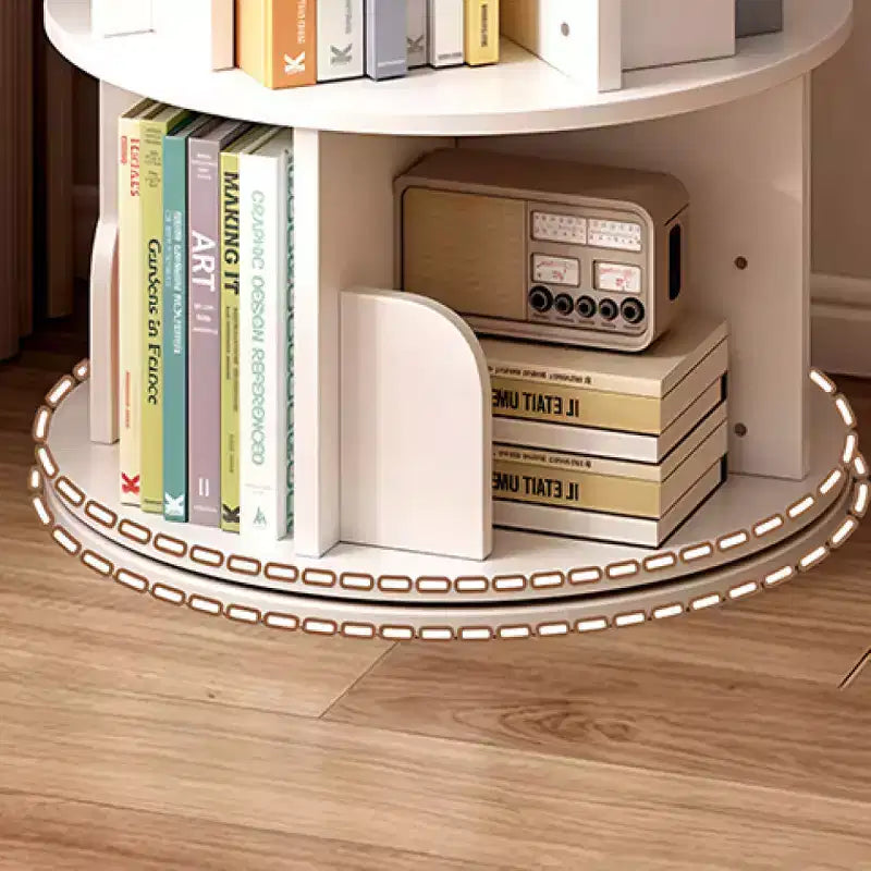 Bibliothèque rotative Chic Crate à 5 niveaux | Affichage à 360° | Gain de place | Blanc chaud | Chambre/Salon/Bureau