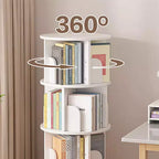 Bibliothèque rotative Chic Crate à 5 niveaux | Affichage à 360° | Gain de place | Blanc chaud | Chambre/Salon/Bureau