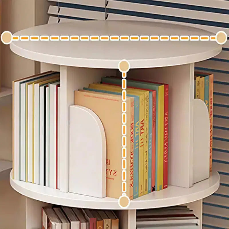 Bibliothèque rotative Chic Crate à 5 niveaux | Affichage à 360° | Gain de place | Blanc chaud | Chambre/Salon/Bureau