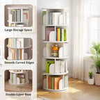 Bibliothèque rotative Chic Crate à 5 niveaux | Affichage à 360° | Gain de place | Blanc chaud | Chambre/Salon/Bureau