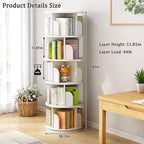 Bibliothèque rotative Chic Crate à 5 niveaux | Affichage à 360° | Gain de place | Blanc chaud | Chambre/Salon/Bureau