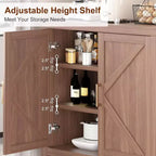 Meuble de rangement de ferme de 30 pouces, Meuble de rangement de cuisine à double porte en X avec 2 étagères réglables