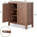 Meuble de rangement de ferme de 30 pouces, Meuble de rangement de cuisine à double porte en X avec 2 étagères réglables