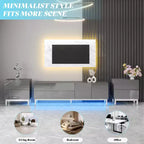 AMERLIFE 24 Tables de Chevet Modernes Haute Brillance Électrolytiques, Lot de 2 avec Tiroirs de Rangement, Grises