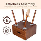 Karl Home Table de chevet mi-siècle en bois massif pour chambre, 43,9 cm (17,32 po) de largeur