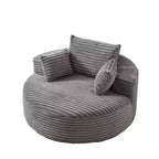 Fauteuil de couchage moelleux en velours côtelé de 55 po de largeur avec oreillers, fauteuil-canapé moderne extra large pour salon, chambre ou lounge - ModernLuxe