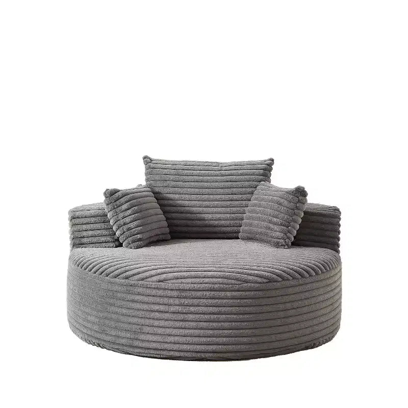Fauteuil de couchage moelleux en velours côtelé de 55 po de largeur avec oreillers, fauteuil-canapé moderne extra large pour salon, chambre ou lounge - ModernLuxe