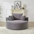 Fauteuil de couchage moelleux en velours côtelé de 55 po de largeur avec oreillers, fauteuil-canapé moderne extra large pour salon, chambre ou lounge - ModernLuxe
