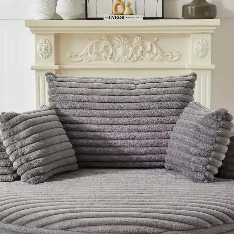 Fauteuil de couchage moelleux en velours côtelé de 55 po de largeur avec oreillers, fauteuil-canapé moderne extra large pour salon, chambre ou lounge - ModernLuxe