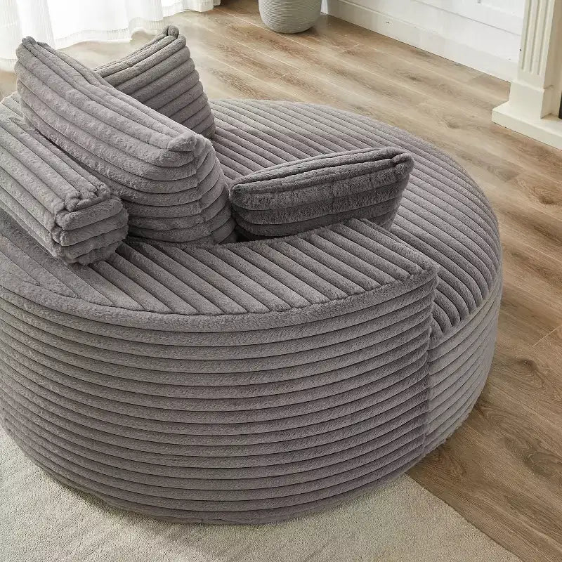 Fauteuil de couchage moelleux en velours côtelé de 55 po de largeur avec oreillers, fauteuil-canapé moderne extra large pour salon, chambre ou lounge - ModernLuxe