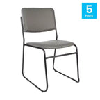 Lot de 5 chaises empilables à haute densité Flash Furniture de la série HERCULES, capacité de 227 kg, avec base luge