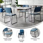 Lot de 5 chaises empilables à haute densité Flash Furniture de la série HERCULES, capacité de 227 kg, avec base luge
