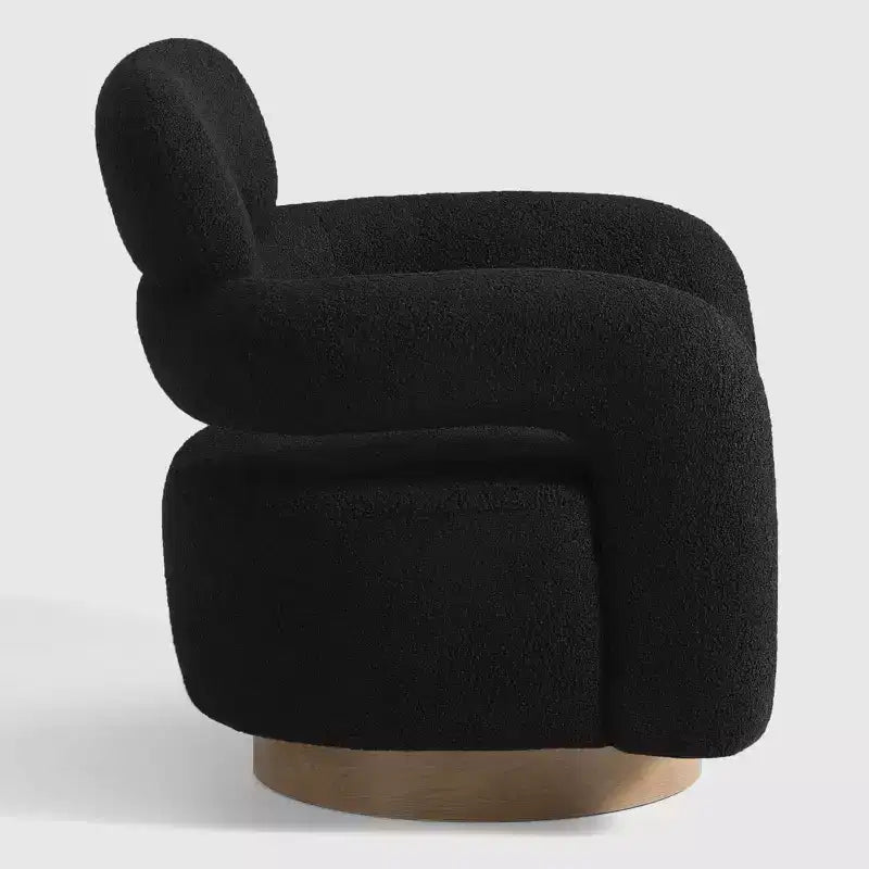 Fauteuil pivotant WestinTrends Alexandria mi-siècle moderne en fausse fourrure de mouton
